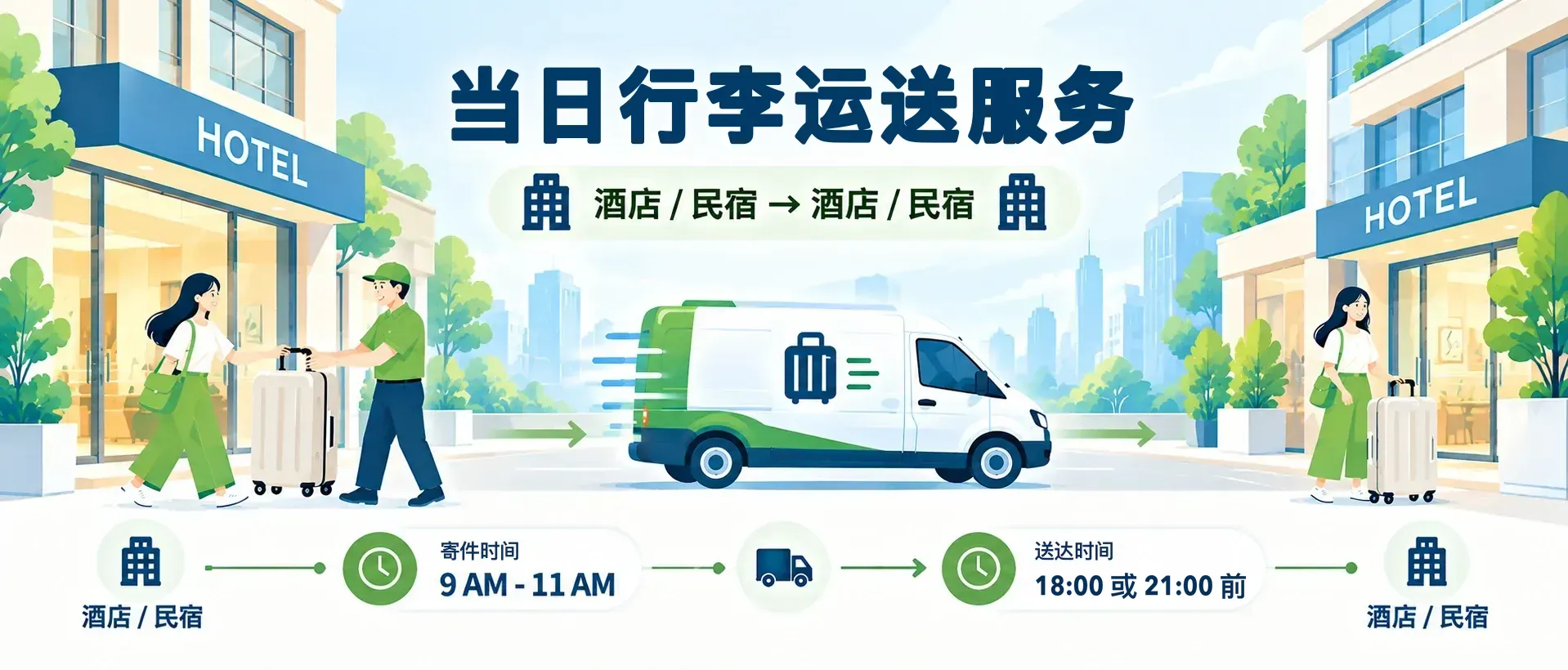 當日行李運送：酒店/民宿 → 酒店/民宿
