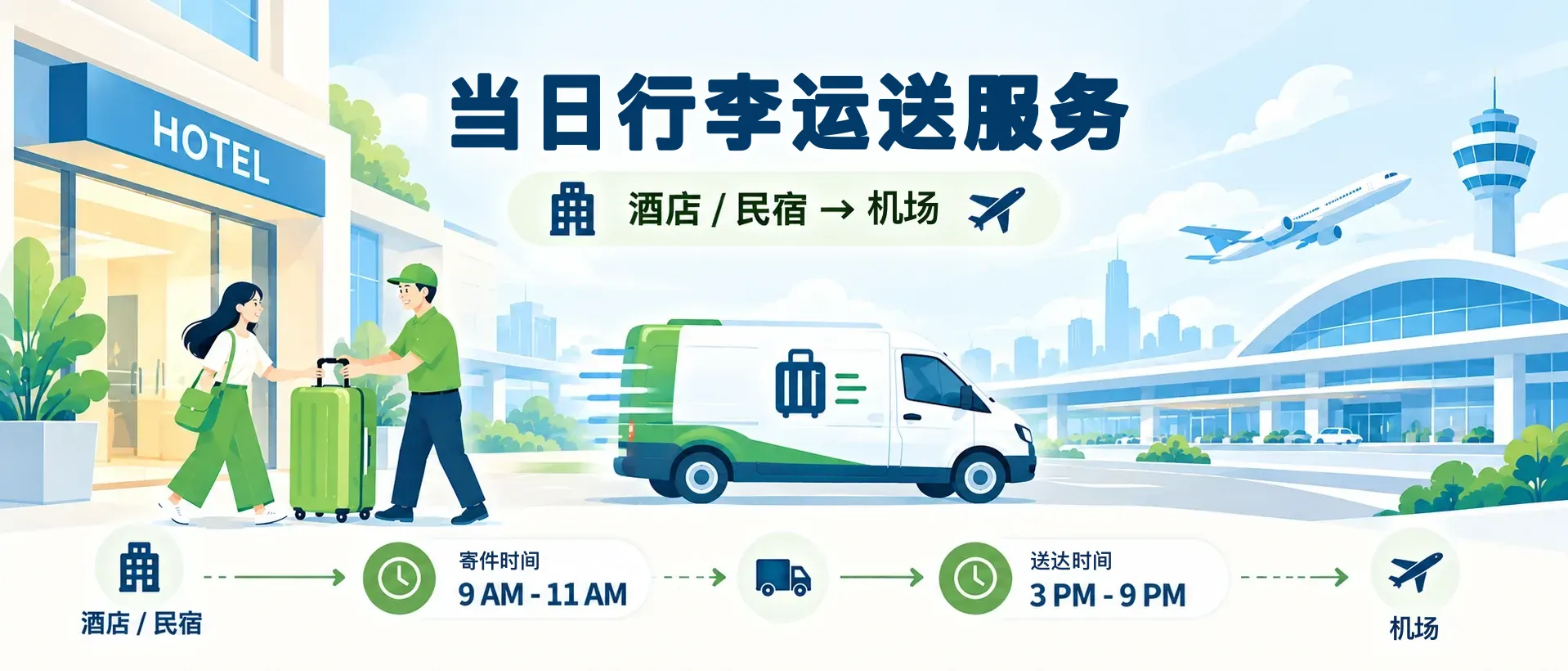 當日行李運送：酒店/民宿 → 機場